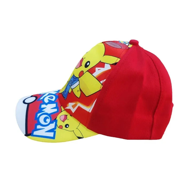 Czapka baseballowa z nadrukiem Pikachu z anime „Pokémon Go”, wykonana z poliestru, z daszkiem w stylu kreskówkowym, do przebierania się dla dzieci, jako dekoracja lub prezent urodzinowy