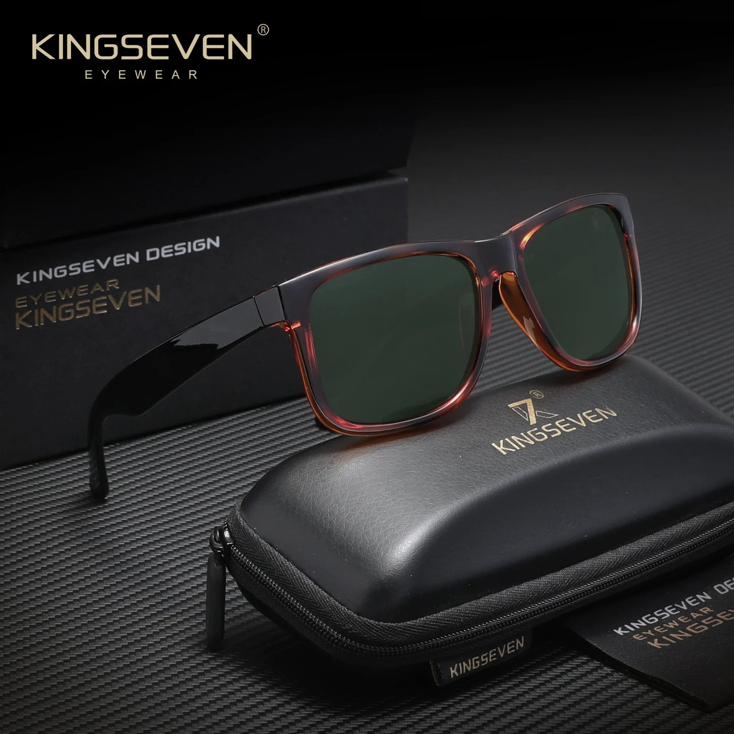 KINGSEVEN Fashion Square Polarized Men and Women Sunglasses Driving Outdoor Travel Glasses UV400