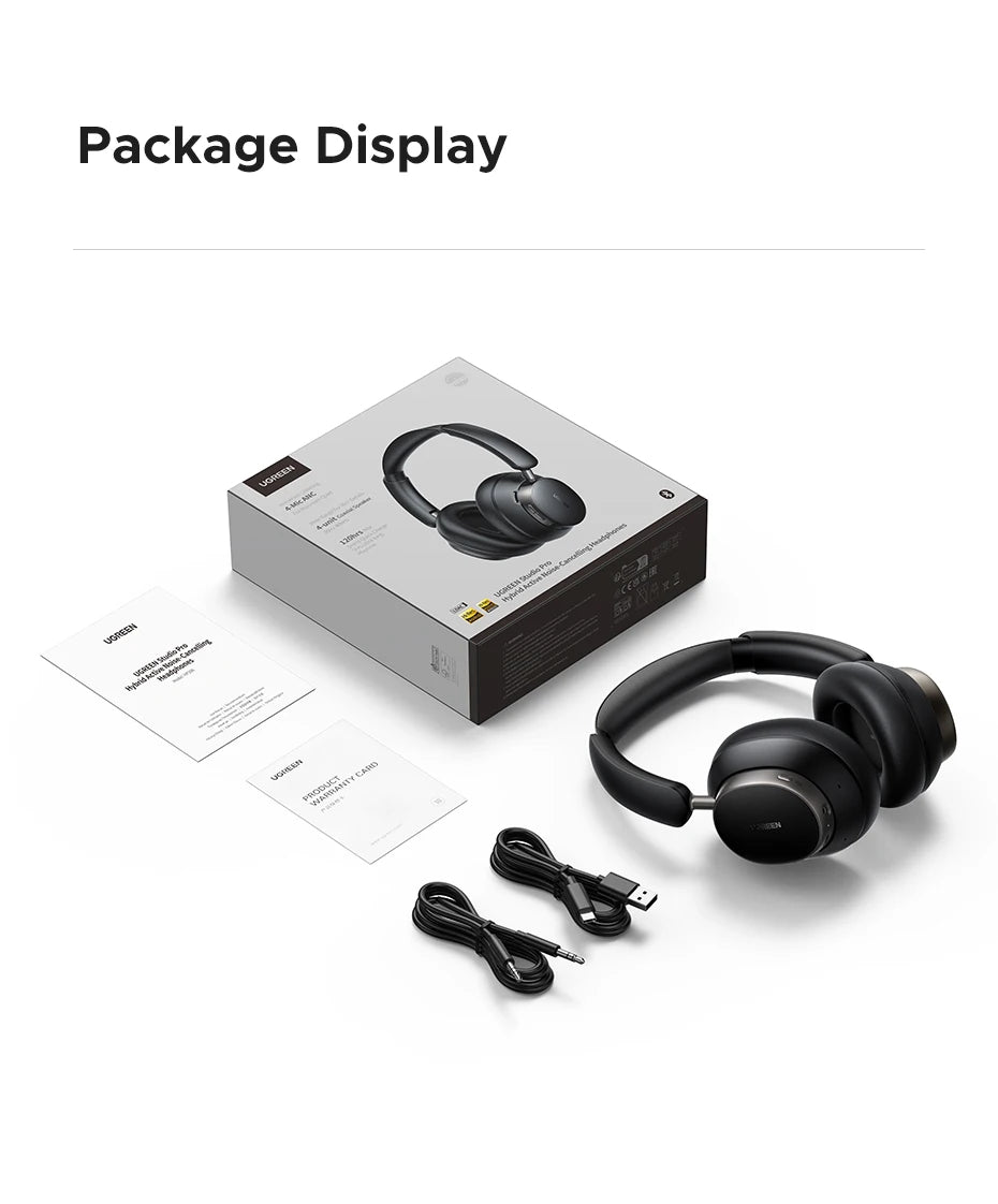 UGREEN Studio Pro Wireless Headphones 48dB ANC Bluetooth 6.0 Hi-Res LDAC Over Ear Headset with 120H Battery