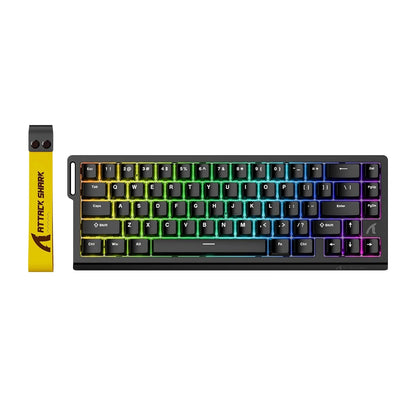 Teclado mecânico gaming ATTACK SHARK X68 HE Rapid Trigger 60% com fios, com atuação ajustável, interruptores magnéticos Hall Effect, 8KH