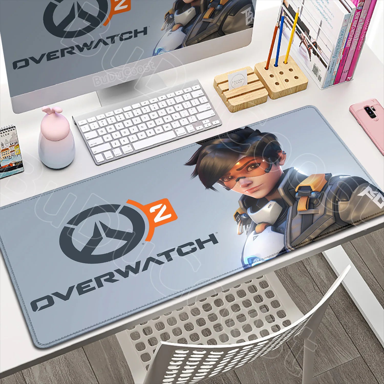 Large XXL DIY Cool Overwatch Mouse Pad Keyboard Table Gaming Accessories Non-Slip Rubber Edge locking spped Laptop Rug desk Mat, produit gaming premium Fraquane
