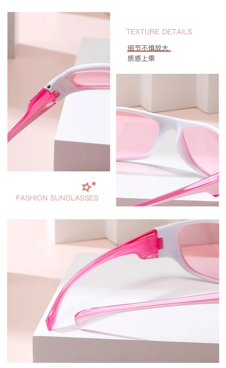 New Punk Y2K Sunglasses Women Goggle Luxury Brand Wrap Square Sun Glasses 2000'S Shades Eyewear UV400 Female Designer Eyeglasses