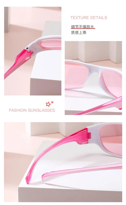 New Punk Y2K Sunglasses Women Goggle Luxury Brand Wrap Square Sun Glasses 2000'S Shades Eyewear UV400 Female Designer Eyeglasses