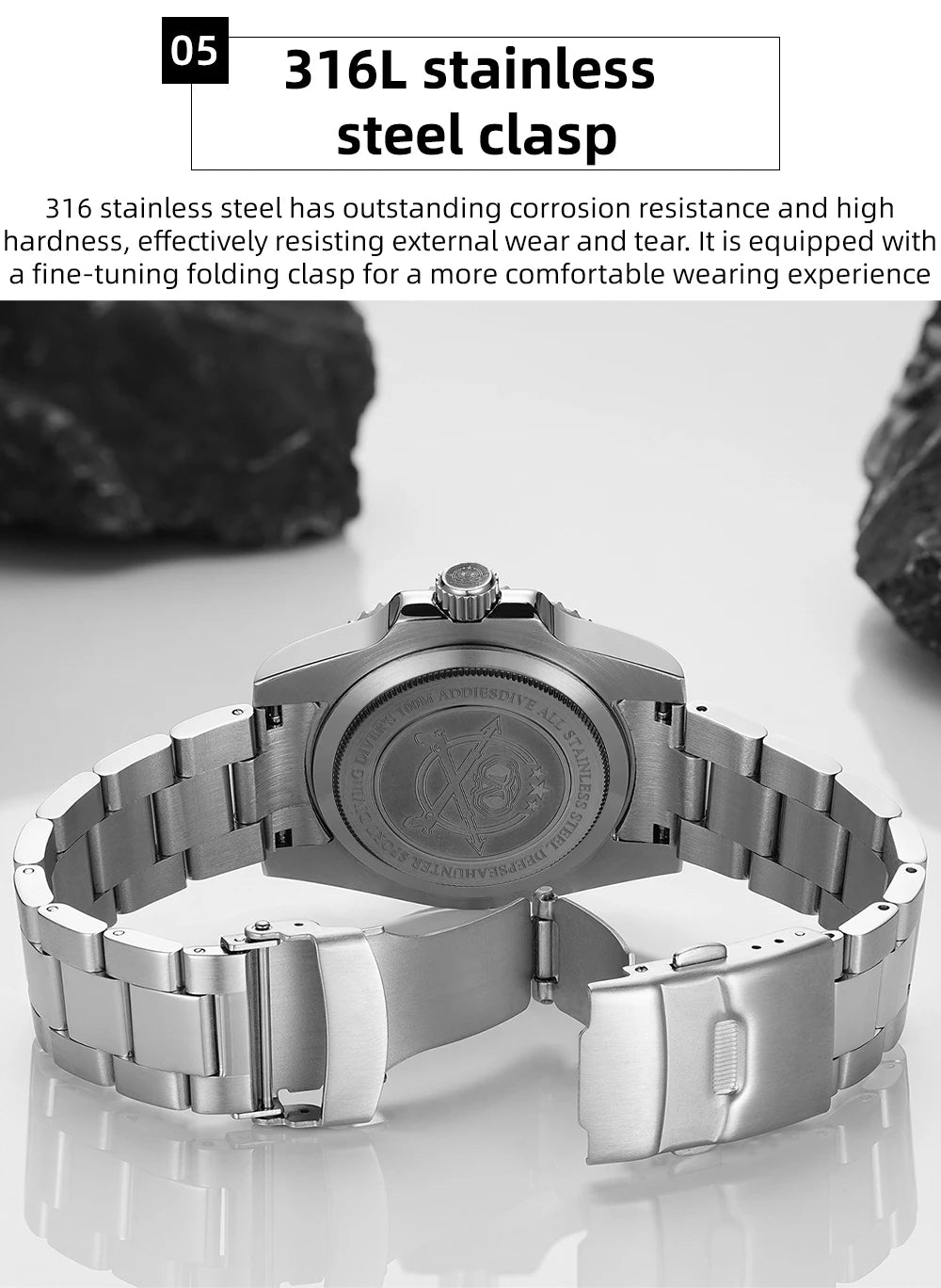 ADDIESDIVE Luxus-Automatikuhr für Herren 8215 Mechanische Uhr BGW9 Leuchtend Saphirglas Taucheruhr für Herren Analoguhr AD2503