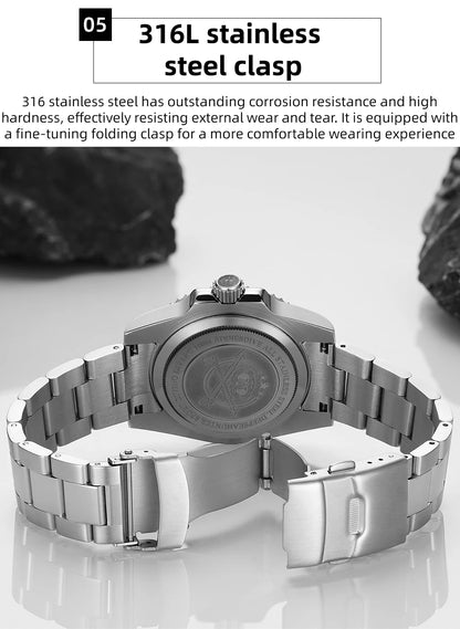 ADDIESDIVE Luxus-Automatikuhr für Herren 8215 Mechanische Uhr BGW9 Leuchtend Saphirglas Taucheruhr für Herren Analoguhr AD2503