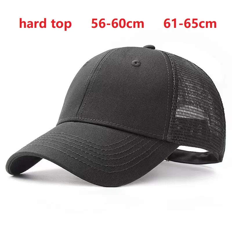 Bejzbol kape za muškarce s velikom glavom, za žene, XXL, prevelike, visoke krune, podesive, jednobojne, s kopčom (snapback), 56-60 cm, 60-65 cm