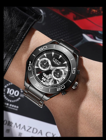 LIGE Top Brand Luxury Mens Watches Casual Business Watch Men Fashion Waterproof Military Men's Quartz Wristwatch Montre Homme