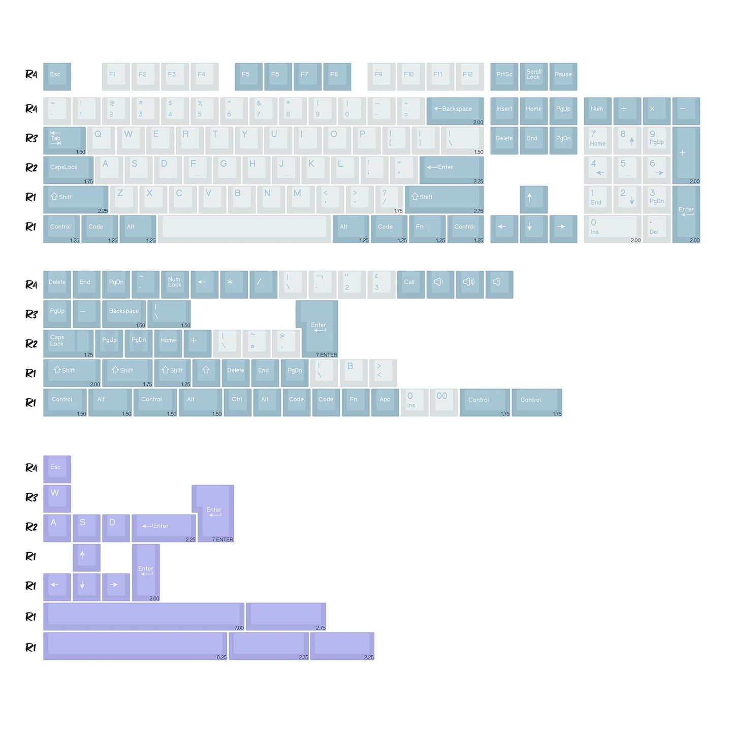 KBDiy 174 Teclas/Conjunto PBT GMK Apollo Keycap Double Shot Minimalista ISO Perfil Cherry para Teclado Mecânico Gaming Keycaps para MX
