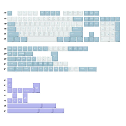 KBDiy 174 Teclas/Conjunto PBT GMK Apollo Keycap Double Shot Minimalista ISO Perfil Cherry para Teclado Mecânico Gaming Keycaps para MX