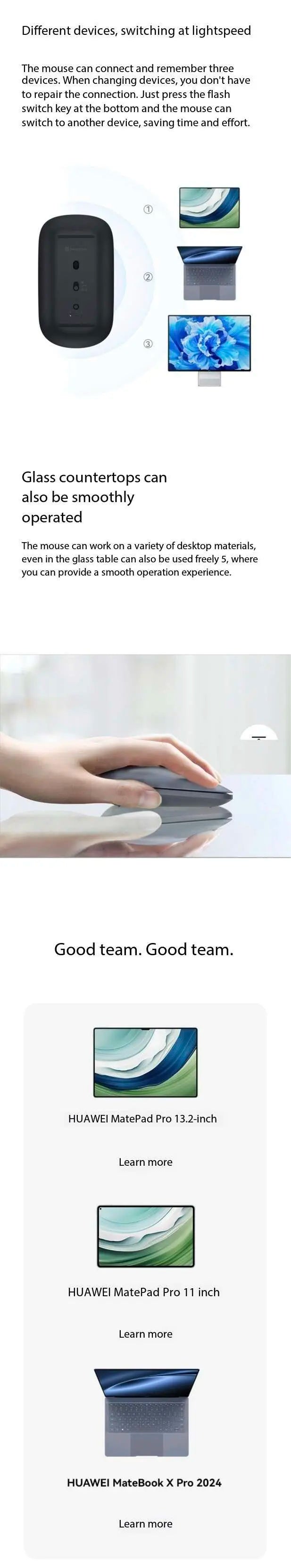 Huawei Wireless Mouse Star Flash Edition CD23-RA Bluetooth Mouse with NearLink Technology, Bluetooth 5.4 Wireless Computer Mouse for Laptop, Tablet & Office