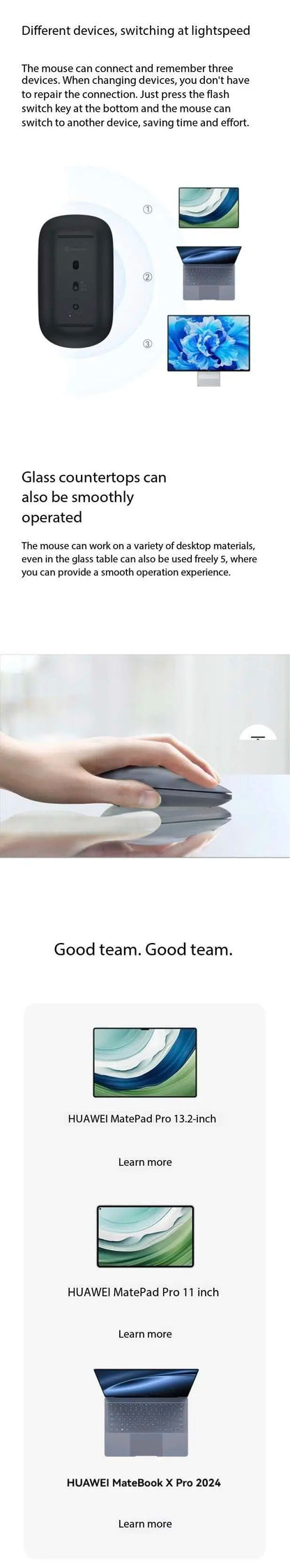 Huawei Wireless Mouse Star Flash Edition CD23-RA Bluetooth Mouse with NearLink Technology, Bluetooth 5.4 Wireless Computer Mouse for Laptop, Tablet & Office