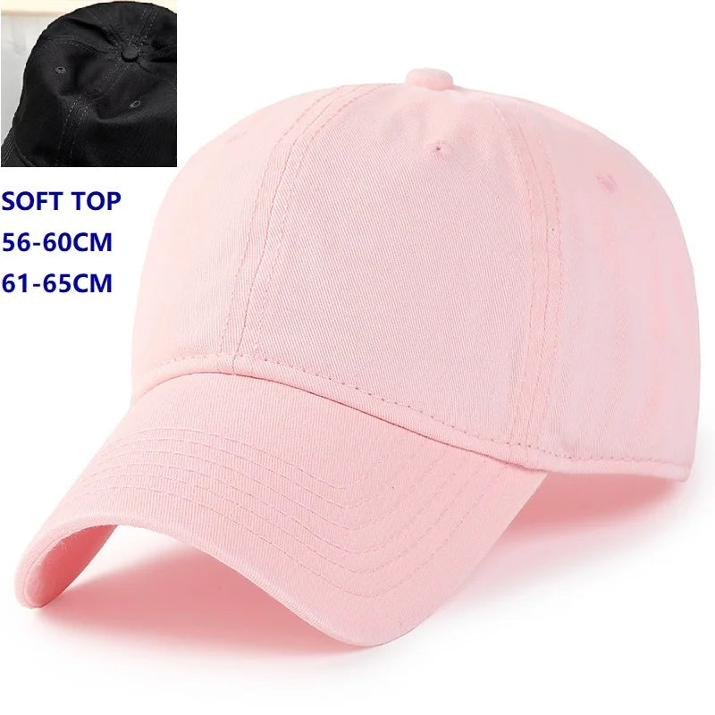 Big Head Plus Size baseball sapka, 100% pamut, férfiaknak és nőknek egyaránt, állítható „dad hat”, túlméretezett, 58–60 cm, 61–65 cm