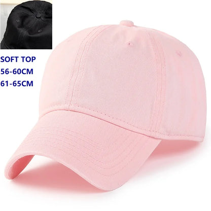 Bejzbol kape za muškarce s velikom glavom, za žene, XXL, prevelike, visoke krune, podesive, jednobojne, s kopčom (snapback), 56-60 cm, 60-65 cm