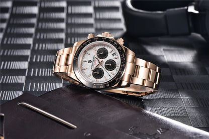 PAGANI DESIGN V2 40MM Quadrante meteorite Orologio da uomo al quarzo Cronografo retro in zaffiro Orologio impermeabile da uomo Reloj0 hombr