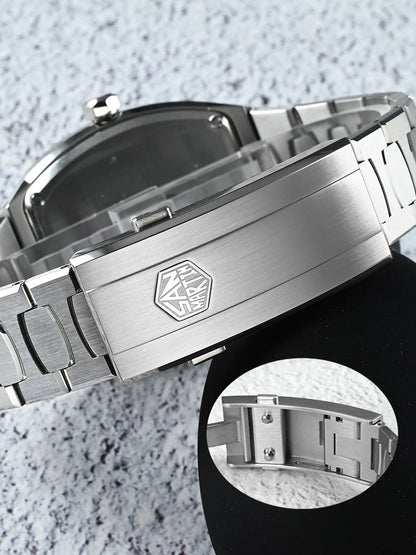San Martin 39.5mm Tonneau Luxury Men Watch Mineral Dial Casual Sports PT5000 SW200 Automatic Mechanical Sapphire Luminous SN0145