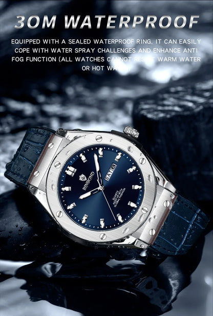 Man New Casual Business Leather Clock Men Luxury Watch Automatic Watches Mens Top Fashion Quartz Wristwatches Relojes De Hombre