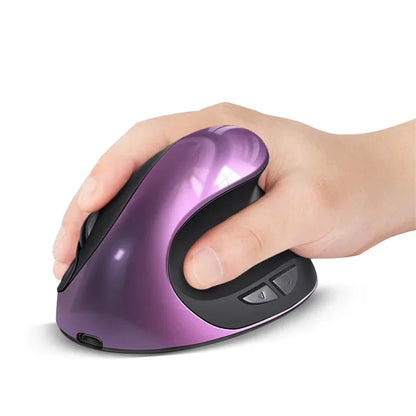 BTS-908 Ergonomic Wireless Vertical Mouse 2.4G USB Rechargeable Mouse with 1600 DPI Adjustable Sensitivity, 6 Buttons Computer Mouse