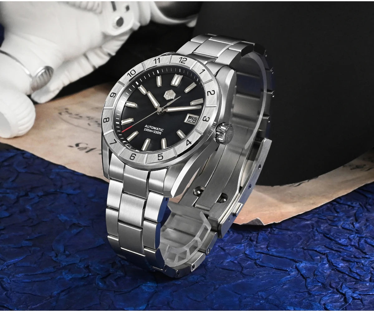 San Martin New 42mm Peacock Gemstone Dial NH35 Luxury Men Watch Automatic Mechanical Sapphire 100M Waterproof Luminous SN0130