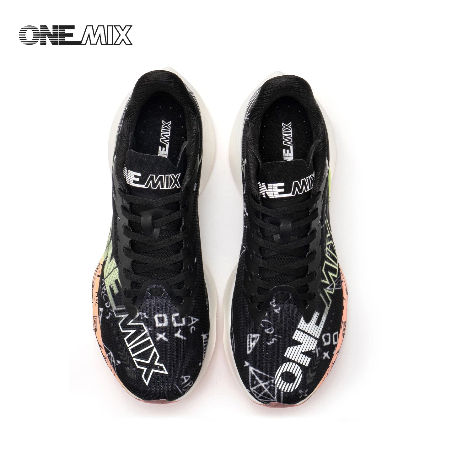 ONEMIX New Nylon Carbon Board Marathon Running Racing Shoes Shock-Absorbing Professional Stable Support Ultra-Light Rebound Sneakers
