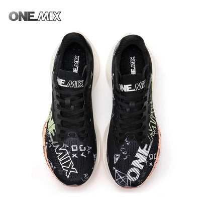 ONEMIX New Nylon Carbon Board Marathon Running Racing Shoes Shock-Absorbing Professional Stable Support Ultra-Light Rebound Sneakers