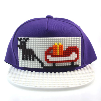 Șepci de baseball cu imprimeu cartoon patchwork, blocuri DIY, șepci snapback, șepci hip-hop pentru bărbați și femei, șepci detașabile cu pixeli, șepci „dad hats”, pentru copii și adulți