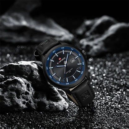 Naviforce 9248 Top Brand New Sport Wristwatch Luxury Military Auto Date Leather Simple Quartz Original Male Clock