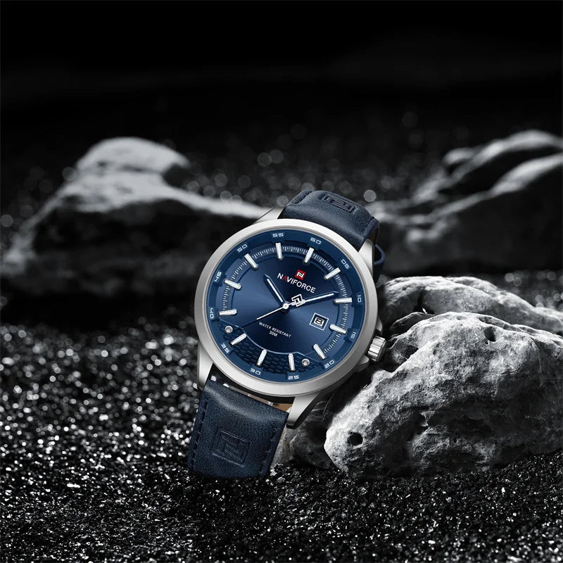 Naviforce 9248 Top Brand New Sport Wristwatch Luxury Military Auto Date Leather Simple Quartz Original Male Clock
