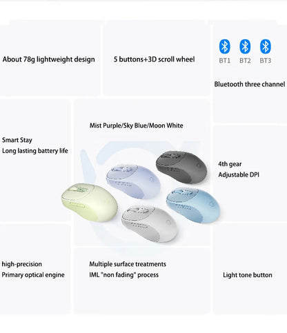 Mouse Lenovo Xiaoxin Bluetooth Wireless Mouse M3 Twilight Gray Light Sound Three Bluetooth Office Mouse
