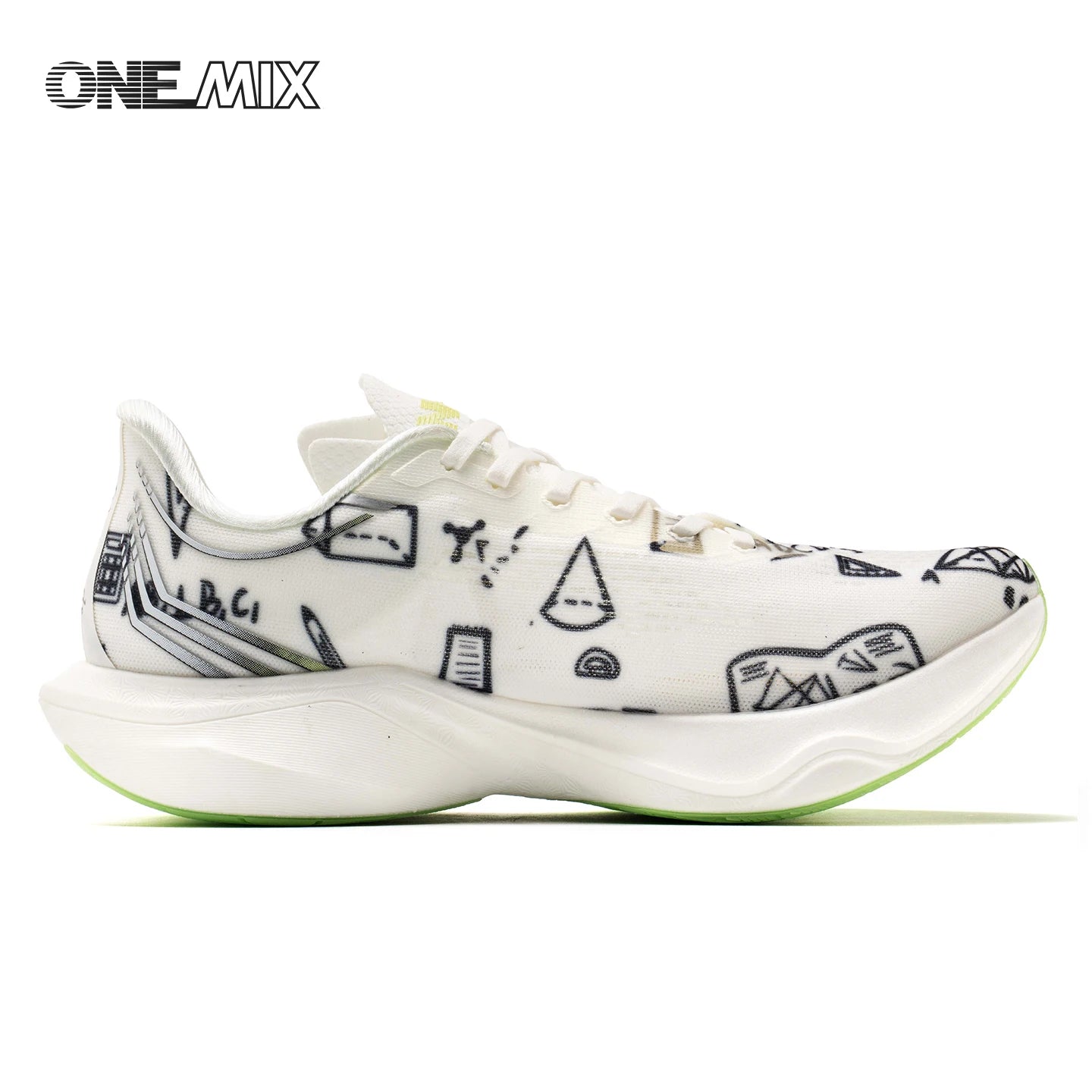 ONEMIX New Nylon Carbon Board Marathon Running Racing Shoes Shock-Absorbing Professional Stable Support Ultra-Light Rebound Sneakers