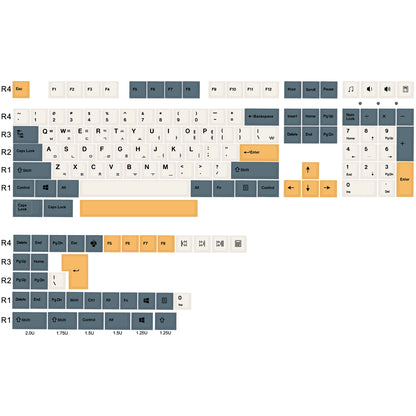 KBDiy Retro GMK Redacted Keycaps White ISO Cherry Profile PBT Keycap Alice Spacer Bar 7u For 60 Mechanical Keyboard MX Switch