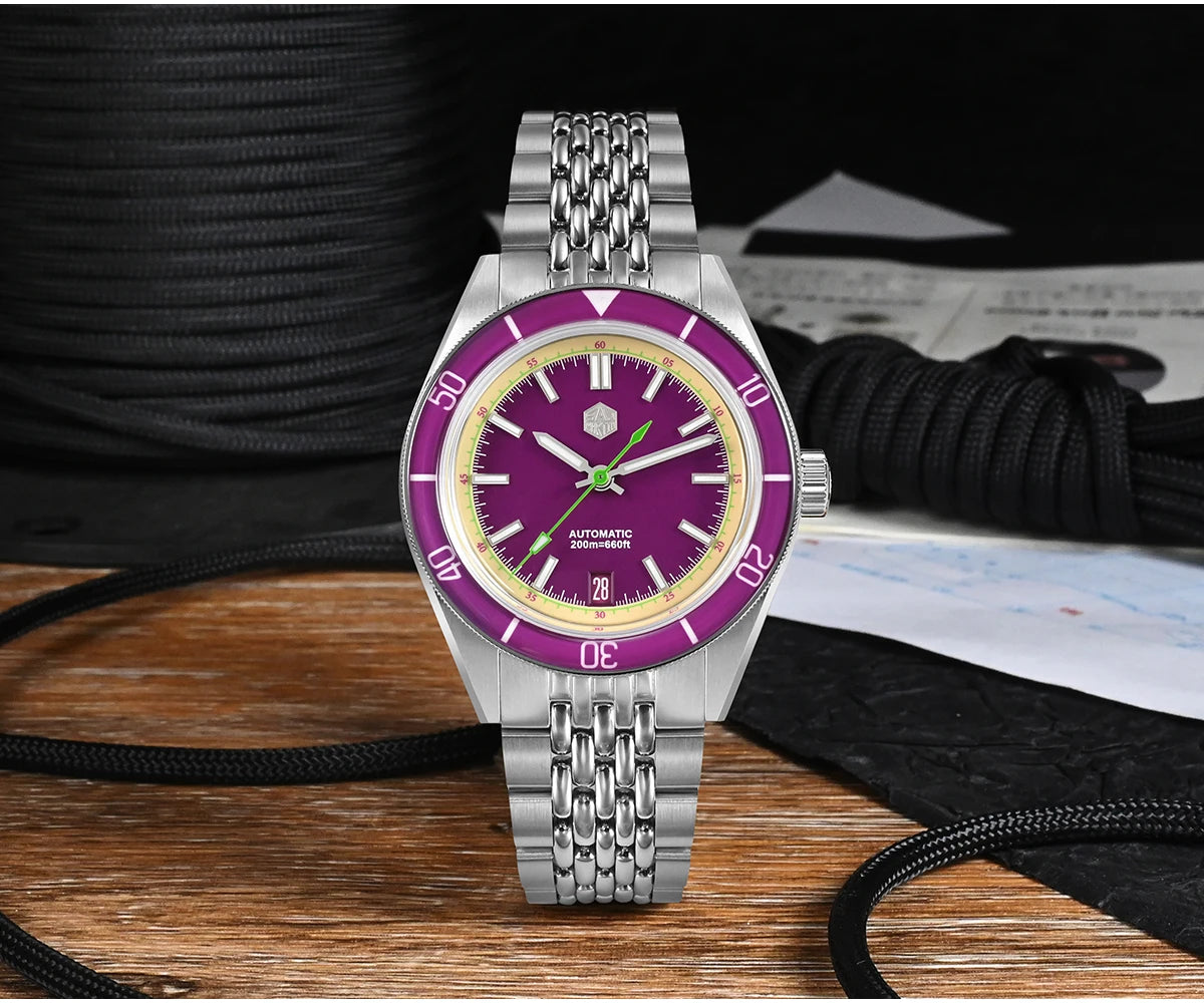 San Martin 39.5mm Summer Dive Watch Fashion Fun Fruit Series Men Sports Watches NH35 Automatic Mechanical 20 ATM SN0116 Reloj