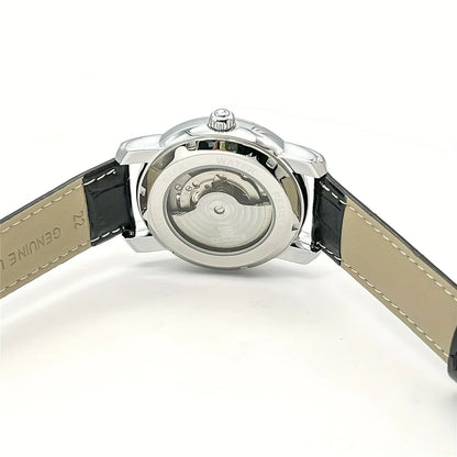Orologio meccanico automatico da uomo – Elegante design scheletrato, stile «business casual» di tendenza, cassa in lega e cinturino in pelle, senza batteria