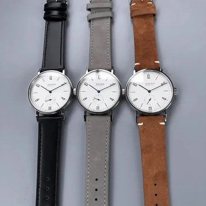 Men's 38mm automatic mechanical watch, compatible with Sea-Gull ST1731 movement, featuring a calendar, water resistance, and a t