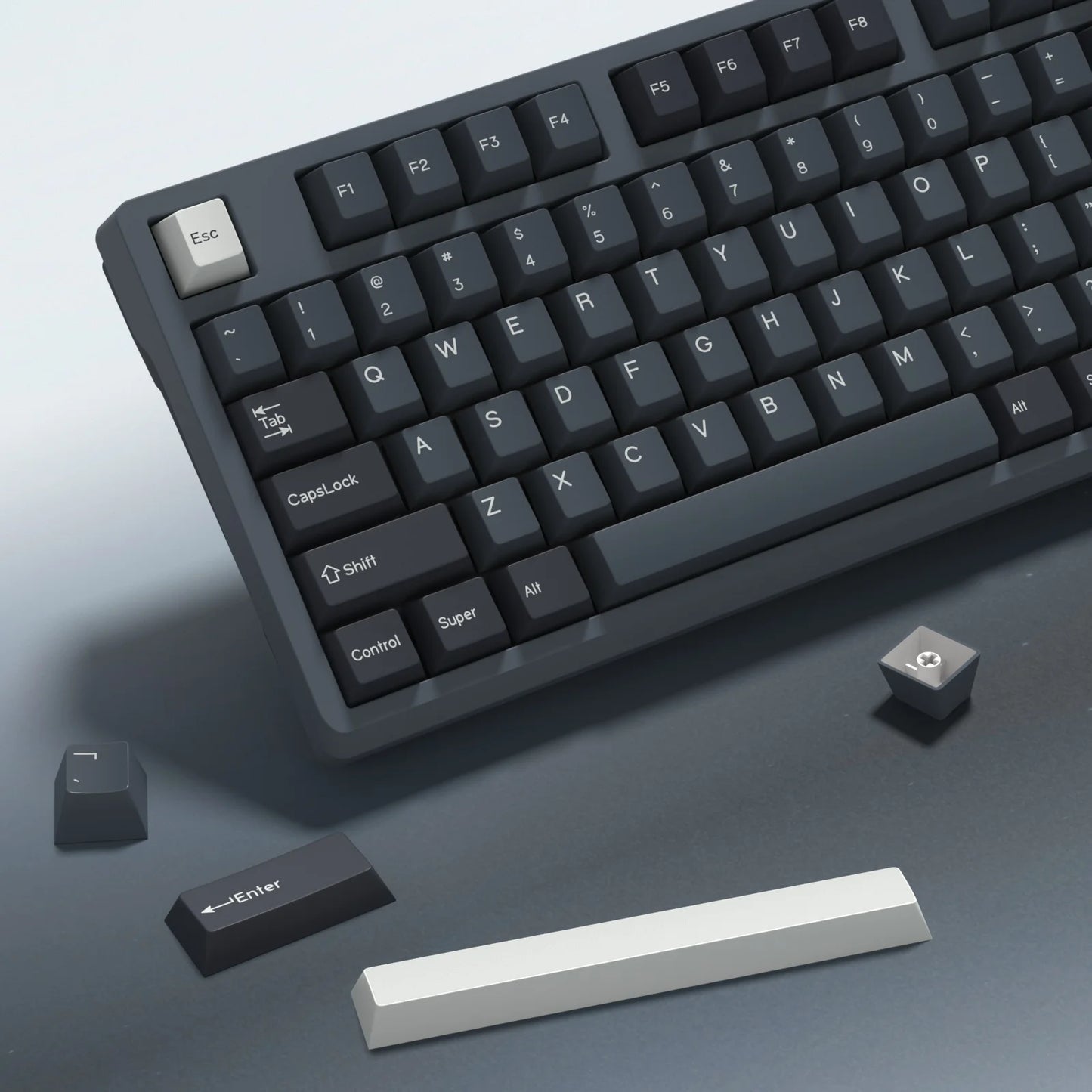 KBDiy 174 Teclas/Conjunto PBT GMK Apollo Keycap Double Shot Minimalista ISO Perfil Cherry para Teclado Mecânico Gaming Keycaps para MX