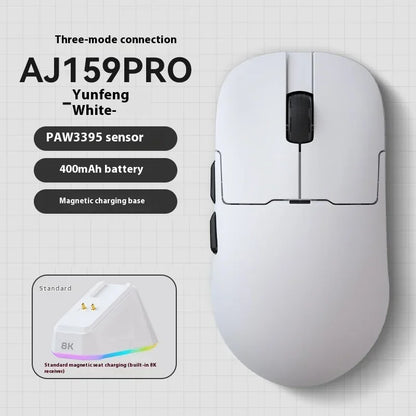 AJAZZ AJ159 APEX Wireless Gaming Mouse, Tri-Mode 8K Gaming Mouse with PAW3950 Sensor, Ultra-Lightweight Low Latency Rechargeable Gaming Mouse with Charging Dock