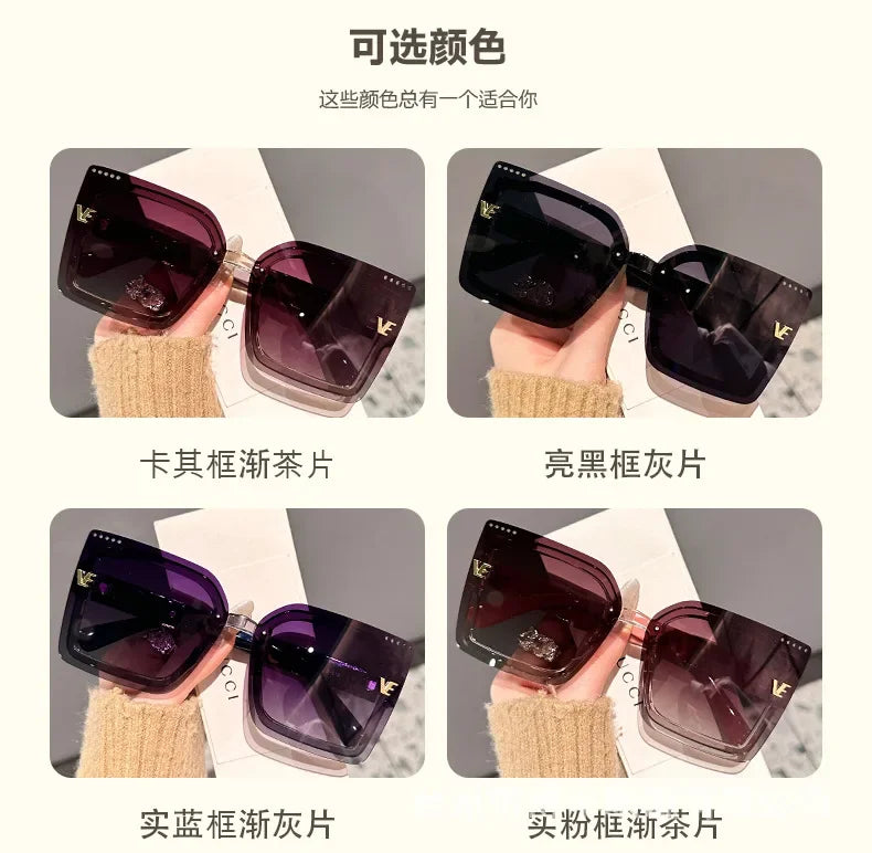 New Square Polarized Sunglasses Women Oversized Large Sun Glasses Ladies UV400 Classic Shades Oculos De Sol Luxury Designer