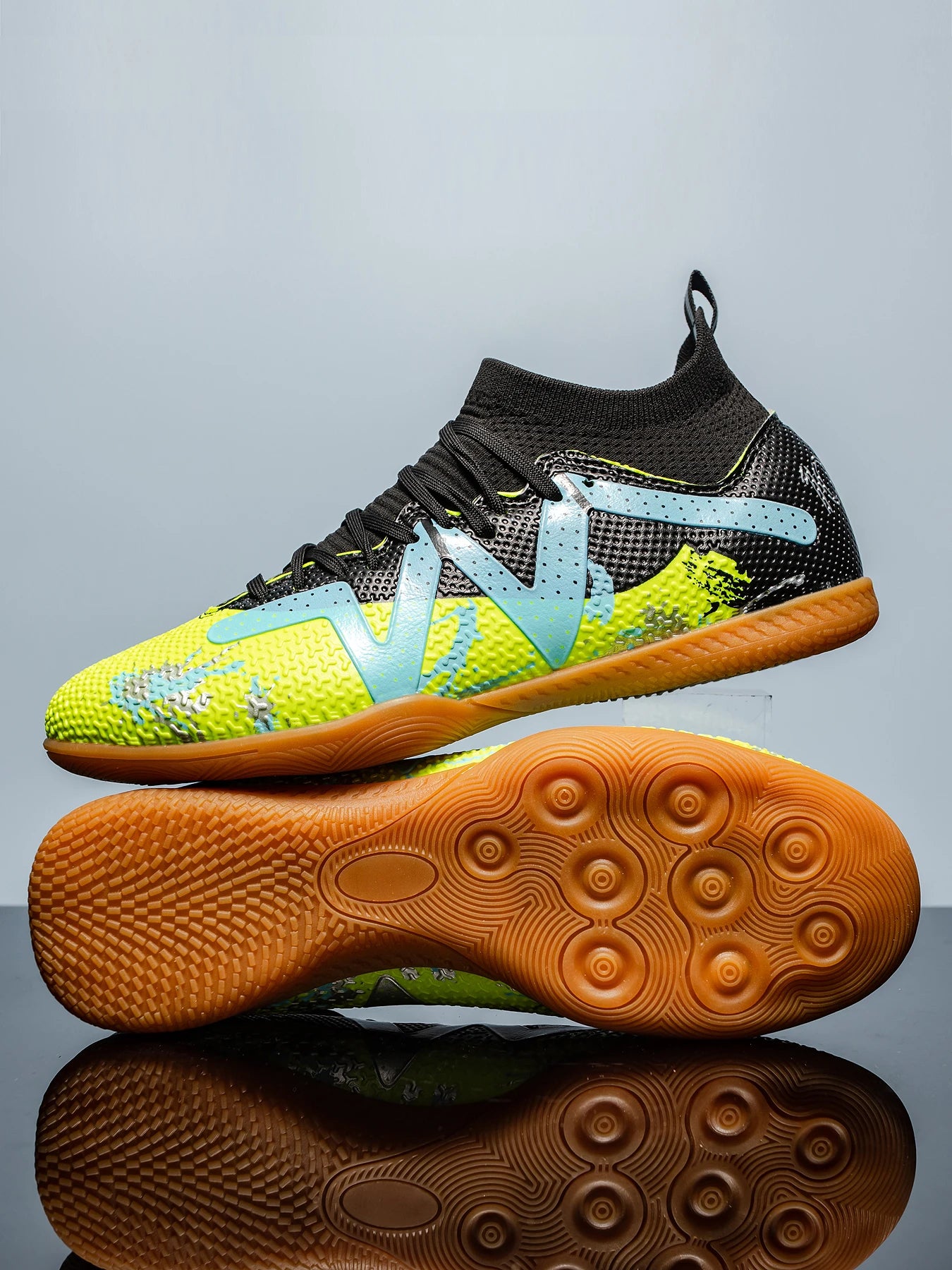 Professional Men's Indoor Flat Bottomed Football Shoes Adult Durable Comfortable Training Shoes Teenagers Non Slip Soccer Shoes