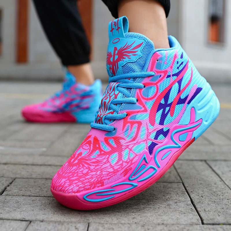 Basketball Shoes for Men Soft Lightweight Training Field Anti Slip Shock-Absorbing Breathable Cofmortable High-top Sneaker Man