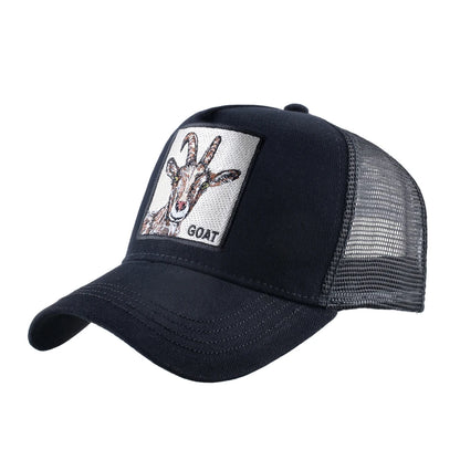 Fashion Trucker Caps With Embroidery Goat Patch Four Seasons Snapback Baseball Cap For Men Women Adjustable Visor Hat