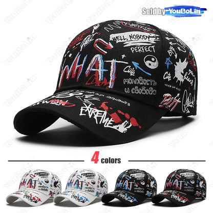 Graffiti Baseball Cap for Men Women – Cotton Adjustable Hat Street Style Snapback
