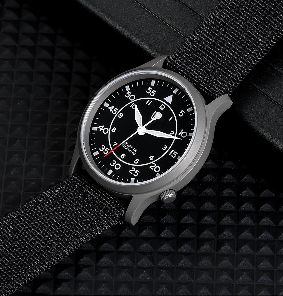 BERNY Titanium Watch For Men AR Coating Sapphire Fashion Wristwatch Luminous VH31 Ultra-thin Quartz Watch Waterproof 5ATM Watch