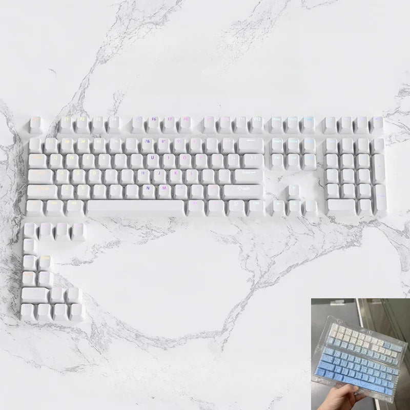 Conjunto de 133+ teclas OEM em gradiente para teclado mecânico gaming com switches Cherry MX, PBT retroiluminado RGB, layout ISO
