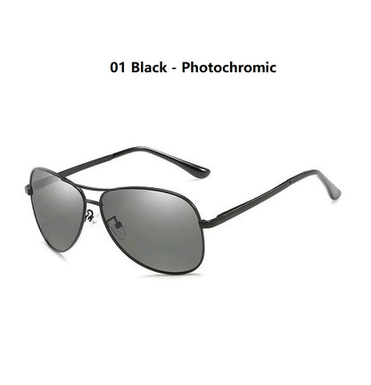Luxury Photochromic Pilot Polarized Sunglasses Men Women Driving Chameleon Sun Glasses Change Color Day And Night UV400 Eyewear