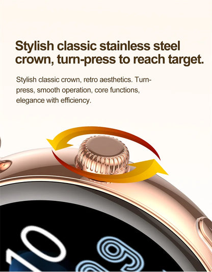 New 1.32inch Smart Watch For Women Health ECG Health Lady Watches Full Touch Screen Call Custom Dial Diamond Strap Smartwatch