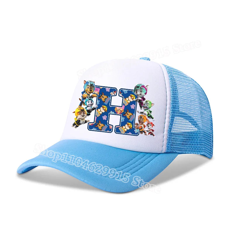 Paw Patrols Baseball Cap Boys Girls Cartoon Anime Chase Skye A-Z Letters Print Hat Summer Athleisure Adjustable Casual Hats Gift