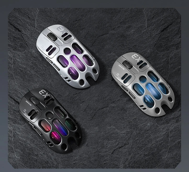 3-Mode Wireless Gaming Mouse with RGB Lighting, Lightweight Bluetooth Mouse, Rechargeable Esports Mouse for PC, Laptop & Gaming