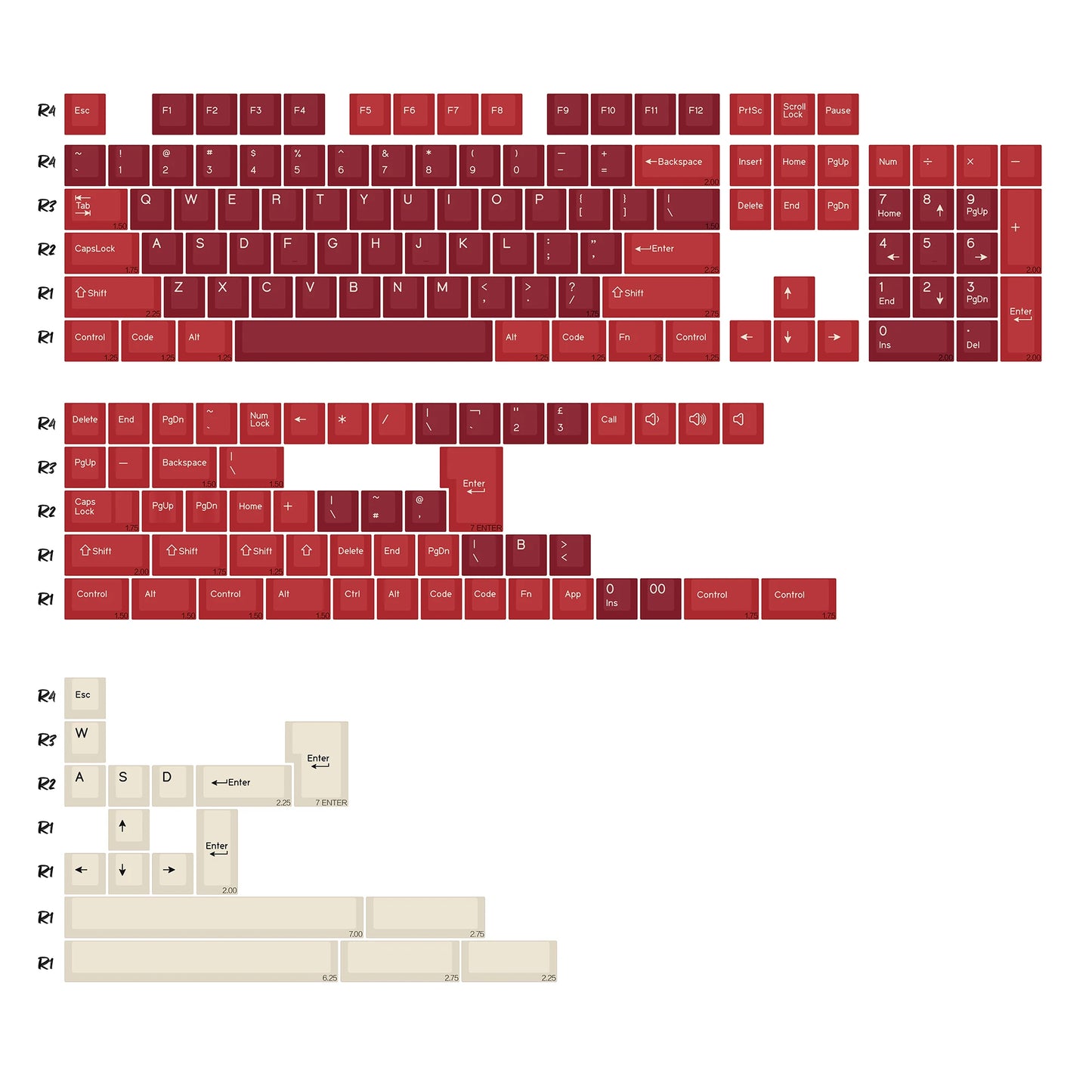 KBDiy 174 Teclas/Conjunto PBT GMK Apollo Keycap Double Shot Minimalista ISO Perfil Cherry para Teclado Mecânico Gaming Keycaps para MX