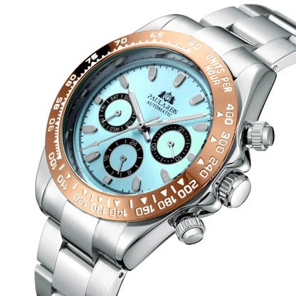 Automatic Mens Watch Mechanical Self Wind Movement Gold Black Stainless Steel Diamonds Stone Sports Luxury Fashion Watches