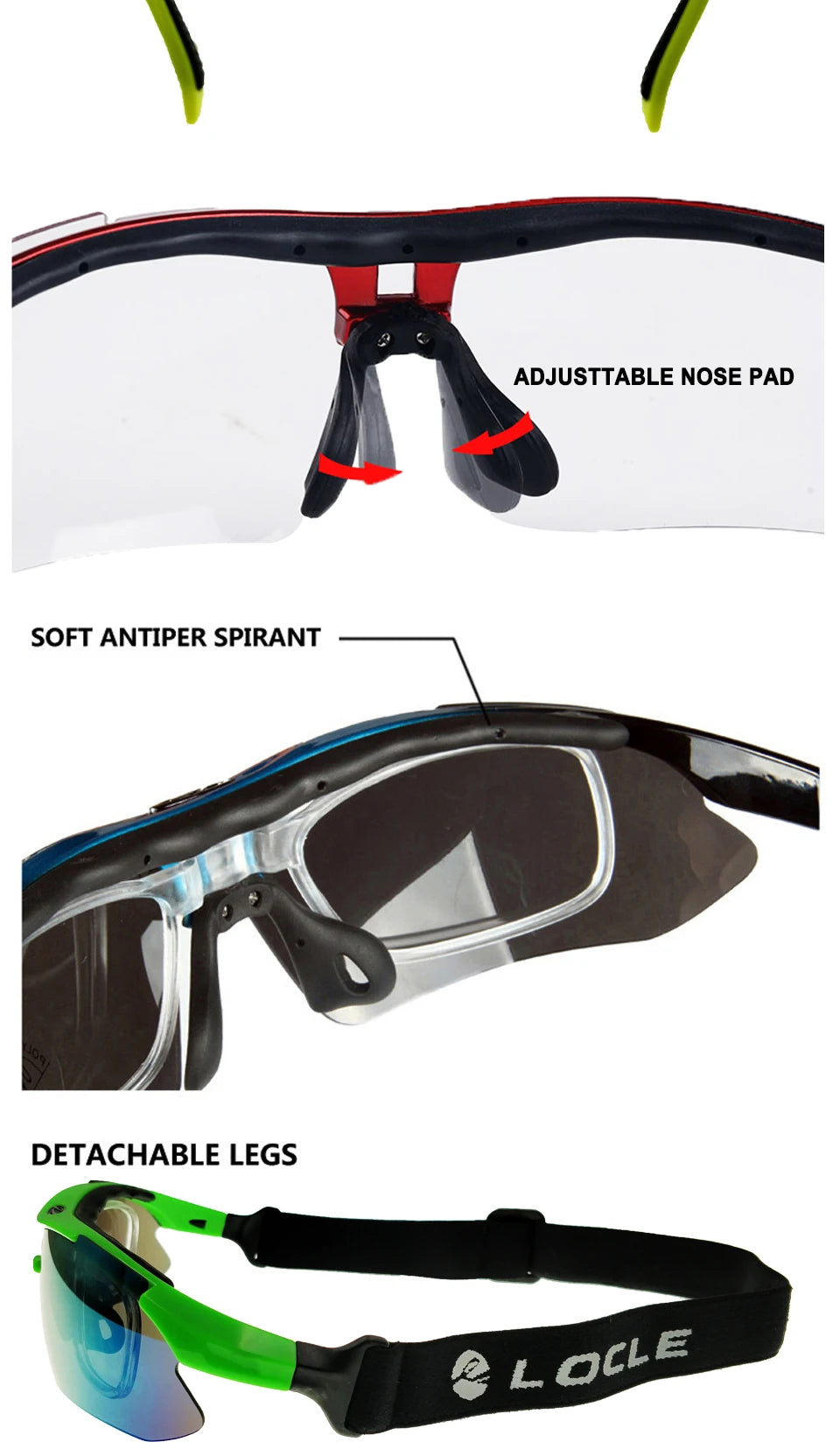 LOCLE Cycling Glasses UV400 Polarized Cycling Sunglasses Men Road MTB Bike Bicycle Glasses Fishing Riding Goggle Cycling Eyewear