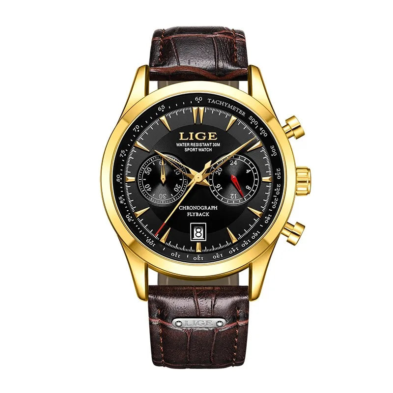 LIGE Top Brand Luxury Mens Watches Casual Business Watch Men Fashion Waterproof Military Men's Quartz Wristwatch Montre Homme